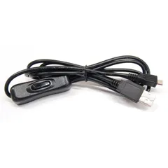 【スイッチタイプ指定不可】Raspberry Pi用 電源ケーブル USB AオスーMicroUSB スイッチ付き テーブルランプ LEDランプ[定形外郵便、送料無料]mer002のサムネイル