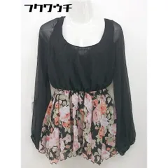 ◇ ◎ ●新品● LIP SERVICE リップ サービス タグ付き 花柄 長袖 チュニック サイズ9 ブラック オレンジ レディース 【中古】 【1105040001129】
