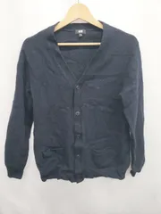 ◇ ⊇ UNIQLO ユニクロ 長袖 プレミアムラムVネックカーディガン サイズXL ネイビー メンズ E  【1411130016998】