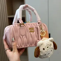 豊富な正規品miumiu 2WAY ショルダー　トートバッグ　ピンクベージュ　スタッヅ トートバッグ