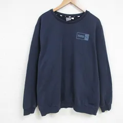 XL/古着 プーマ puma 長袖 スウェット メンズ ワンポイントロゴ 大きいサイズ クルーネック 紺 ネイビー 25mar05 中古 スエット トレーナー