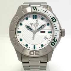 【美品】グッチ　GUCCI　Gタイムレス　スポーツ　YA126232　126.2　クォーツ　白　デイト表示