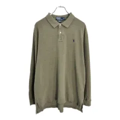 90年代 Polo by Ralph Lauren ポロ ラルフローレン 長袖ポロシャツ カーキ(メンズ XL)中古 古着 V6445