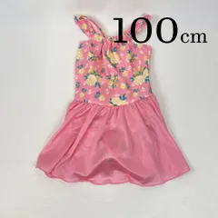 ap0981 KIDS キッズ 水着 100 100cm ピンク キャミソール ワンピース フリル バラ柄 キッズ インナー フィット感 夏