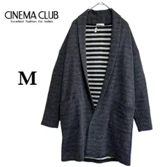 M【 CINEMA CLUB ( シネマクラブ )】 カーディガン ロング丈 グレー 羽織り コーディガン カットソー感覚で軽やか 春アウター 通勤 30代 40代 大人カジュアル ポケット付き お出かけコーデに品よくなじむ一枚　T268_2306E0489