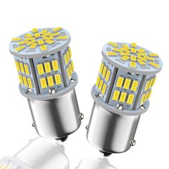 S25 シングル球 2個セット ホワイト Autart 12V-24V S25 シングル球 ホワイト ピン角180度 （P21W 1156 G18 BA15S) 54連 LEDバルブ 3014SMD 汎用 車用トラック サイドマーカー ウインカー バックランプ