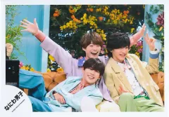 【中古】生写真(ジャニーズ) なにわ男子/道枝駿佑・長尾謙杜・大橋和也/横型・上半身/シングル「ハッピーサプライズ」MV＆ジャケ写オフショット/公式生写真