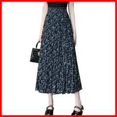 【迅速】MM スカート レディース プリーツスカート 無地 花柄 ロング スカート 裏地付き ハイウエスト シンプル 着痩せ 大人 ゆったり 体型カバー 普段着 ウエストゴム お洒落 おしゃれ お出掛け 通勤 通学 春夏
