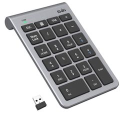 【特売】Ewin テンキー numlock非連動 Bluetooth/2.4G接続 2台デイバス接続 ワイヤレス 数字キーボード Bluetoothキーボード 超薄型 左手デバイス 片手デバイス ショートカットキー 日本語対応 iOS iPadOS Windo