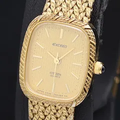 美品❣エクシード　チタン　H010　シェルホワイト文字盤　金文字　ラウンド　稼働 2025年最新】citizen エクシードの人気アイテム - メルカリ