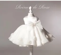 お花モチーフ　2リボン付き　ベビーキッズドレス　セレモニー  七五三　海外子供服