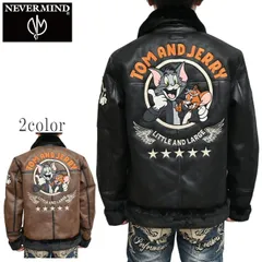 NEVER MIND ネバーマインド トムとジェリー TJN-2501 裏ファー ボンディング B-3 フライトジャケット ミリタリージャケット メンズ tjn-2501