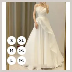 ウェディングドレス パーティードレス 結婚式 披露宴 演奏会 二次会 チューブトップ フレア Aライン ウェディングドレス 韓国 ホワイト 上品