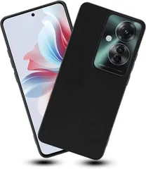 JACRON OPPO Reno11 ケース 耐衝撃 落下防止 CPH2603RENO11 F 5G 薄型 ストラップホール付き 柔軟 砂艶消しの質感 ほこりが付かない 滑り止め スマートフォンケース(ブラック)