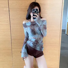 水着 レディース セパレート ビキニ 三点セット 長袖 セクシー スリム 保守的 M250613-159