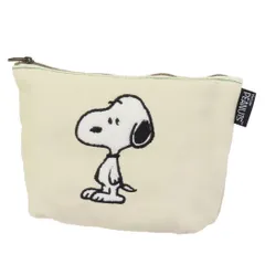 スヌーピー コスメポーチ サガラキャンバス 化粧ポーチ 立ち ピーナッツ ナカジマ サガラ刺繍 キャラクター グッズ 