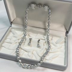 極上のテリ】淡水真珠 ネックレス＆ピアス 豪華2点セット - メルカリ