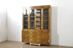 ★事前問合せ必須★ カリモク家具 karimoku カップボード 中古 domani ドマーニ Morganton モーガントン 希少 ライトコニャック色 キャビネット 食器棚 収納棚 戸棚 飾り棚 陳列棚 リペア+発送まで3週間前後 R-080665