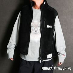 【Maison MIHARA YASUHIRO/メゾン ミハラヤスヒロ】Wide Back Boa Vest - BLACK / ボアベスト / A13VT592【送料無料】