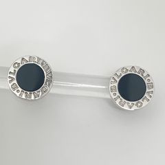 【中古】BVLGARI ブルガリ ピアス K18WG オニキス2P ブルガリブルガリ