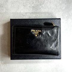 PRADA プラダ / バイカラーLジップウォレット 二つ折り財布 カプレット スムースレザー ブラック ベージュ バイカラー 1M1225 NERO