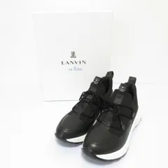 未使用 LANVIN en Bleu ランバンオンブルー 厚底レースアップスニーカー 23.5cm ブラック レディース 古着 中古 USED