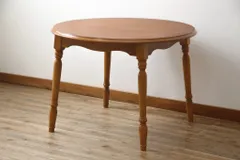 ★事前問合せ必須★ 横浜ダニエル daniel アーリーアメリカンシリーズ 丸テーブル 中古 美品 挽き物脚 ラウンドテーブル 2人掛け ダイニングテーブル リペア+発送まで3週間前後 R-079091