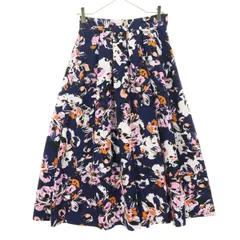美品 green label relaxing グリーンレーベルリラクシング 花柄 ロング丈 スカート 38 ネイビー ユナイテッドアローズ レディース 古着