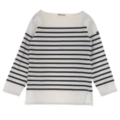 SAINT JAMES セントジェームス Ｔシャツ NAVAL ナヴァル パネルボーダー 長袖 Tシャツ ホワイト系 XS【中古】