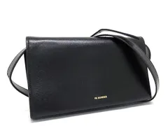 ■極美品■ JIL SANDER ジルサンダー オールデイ レザー ショルダーバッグ ショルダーウォレット 斜め掛け ブラック系 AY5056のサムネイル