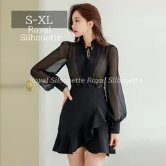 キャバドレス ドレス ブラック 黒 長袖 透け感 ミニスカート 大きいサイズ S M L XL LL ナイトドレス ワンピース 着痩せ セクシー おしゃれ エレガント 大人かわいい フォーマル お呼ばれ レディース オシャレ 上品