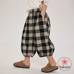 バルーン パンツ キッズ 子供服 春秋 ワイド サルエル パンツ ボトムス 9分丈 ウエストゴム ボリューム 男の子 キッズ ゆったりサーカスパ
