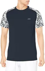【新品】prince（プリンス）吸汗速乾 UPF50+ 半袖 Tシャツ メンズ テニス バドミントン ゲームシャツ ネイビー MF2023-127