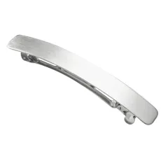 【H：シルバー × ワンサイズ】[Cream dot. クリームドット公式] ヘアアクセサリー レディース 8タイプ バレッタ ヘアクリップ 大きめ メタル セミマット ヘアライン加工 太め オーバル アーチ 光沢感 大人 上品 エレガント シンプル