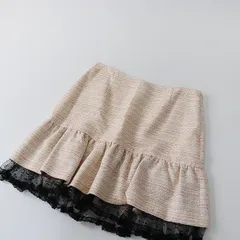 RED VALENTINO レッド ヴァレンティノ 裾レース切替 ツイードスカート 42/ピンク ベージュ ボトムス【2400013402842】のサムネイル