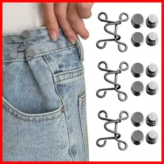 【迅速】SCウエスト調整ボタン27mm3セットジーンズ 調整ボタン リベット付き 縫い目ない ウエストバックル ゆるゆるのジーンズ/ズボン/スカート/シャツ/パーカーなどを調節する取り外し可能ボタン 調節可能 交換用 ブラック