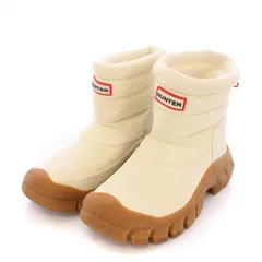 ハンター HUNTER スノーブーツ ショートブーツ ナイロン 裏ボア 靴 シューズ US5 白 ホワイト /DK