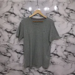 美品<!-利用不可文字-!>　トミーヒルフィガー　TOMMY HILFIGER 半袖Tシャツ　【M】　グレー　シンプル　ロゴ刺繍　カットソー　メンズ　定番　春　夏　秋