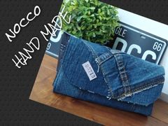 №685【DENIM✖️Leopard LongWallet】👖デニムリメイク長財布♫ヒョウ柄🩷