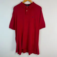 Polo by Ralph Lauren ポロバイラルフローレン ポロシャツ ワンポイントロゴ ロゴ刺繍 レッド XLサイズ メンズ 古着 ストリート アメカジ オーバーサイズ ゆるダボ