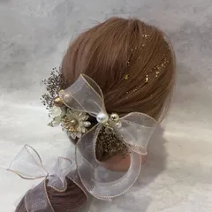 袴に大人気　hr73　金箔　ゴールド　和装　髪飾り 卒業式　袴　着物　振袖