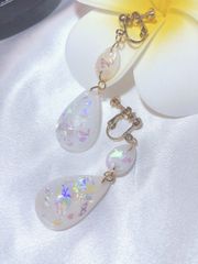 イヤリング　レジン　オパール風　017
