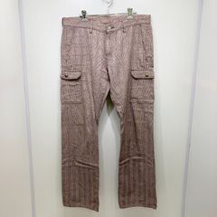 R.J.B アールジェイビー カーゴパンツ 千鳥格子 サイズ33 レッド 薄手