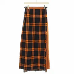 オニール オブ ダブリン O'NEIL OF DUBLIN ラップスカート ロング チェック ウール 8 オレンジ /☆G