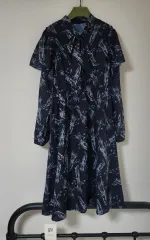 ネイビー ショルダー フリル 春 ワンピース