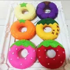 フルーツドーナツ屋さんごっこ♡6種類 フェルトままごと 知育玩具