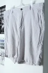 （ XL ー 3XL ） Club Monaco(クラブモナコ) ハーフパンツ パンツ オーバーサイズ リネン 地図- 1C8C