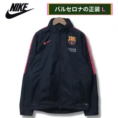 ナイキ ナイロンジャケット L相当 ネイビー 00s NIKE バルセロナ FCB QATAR AIRWAYS STORM-FIT ストームフィット アドバタイジング FCバルセロ Barcelona ストリート Y2K スポーツ ピンク 古着 K2030