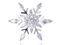 ブローチ レディース CZ 雪 結晶 シルバー コサージュ キルトピン ピン レディース ジュエリー アクセサリー 女性用