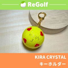 ●3029 ゴルフボール キーホルダー キャスコ クリスタル ハート柄